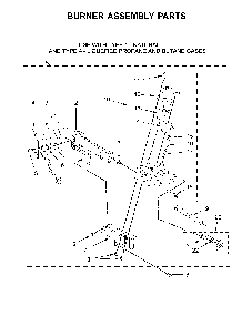 Burner assembly parts Diagram and Parts List for 11091952710  Kenmore Dryer