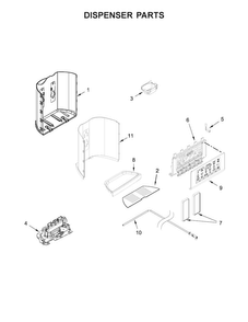 Dispenser Parts Diagram and Parts List for 10651789410  Kenmore Refrigerator