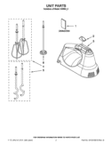 UNIT PARTS Diagram and Parts List for KHM53MY0  KitchenAid Mixer