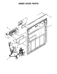 Inner Door Parts Diagram and Parts List for 66517489N710  Kenmore Dishwasher