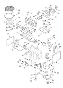 Cabinet And Stirrer Diagram and Parts List for KEHC309JSS  KitchenAid Microwave Oven Combo