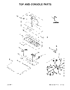 Top and console parts Diagram and Parts List for 11061633611  Kenmore Dryer