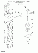 MOTOR AND ICE CONTAINER PARTS Diagram and Parts List for KSSC48QVS01  KitchenAid Refrigerator