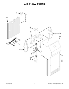 Air Flow Parts Diagram and Parts List for WRS325FNAB00  Whirlpool Refrigerator
