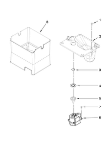 Motor And Ice Container Parts Diagram and Parts List for KFIS29BBWH02  KitchenAid Refrigerator