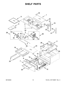 Part Location Diagram of W11749335 Whirlpool SHELF, MINI