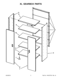 XL GEARBOX PARTS Diagram and Parts List for GAJG48KDYG00  Whirlpool Cabinet