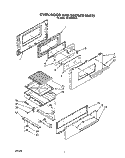 OVEN DOOR AND BROILER Diagram and Parts List for SF3300ERW6  Whirlpool Range