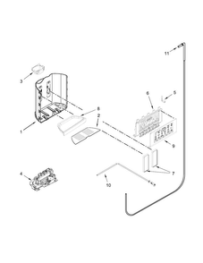 Dispenser Parts Diagram and Parts List for 10651789413  Kenmore Refrigerator