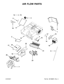 Air Flow Parts Diagram and Parts List for WMH76719CS2  Whirlpool Microwave