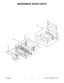 04 - Microwave Door Parts Diagram and Parts List for KMBP100ESS21  Whirlpool Microwave