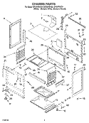 CHASSIS Diagram and Parts List for SF303PEKT0  Whirlpool Range