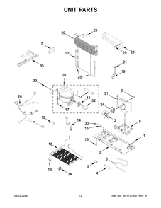 Unit Parts Diagram and Parts List for WRX735SDHB10  Whirlpool Refrigerator
