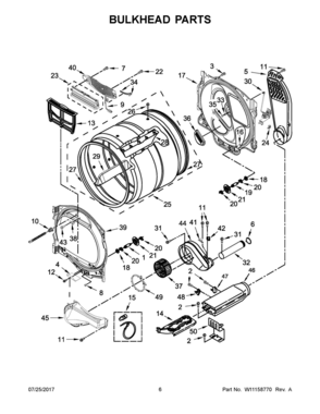 04 - BULKHEAD PARTS Diagram and Parts List for MEDB955FW1  Whirlpool Dryer