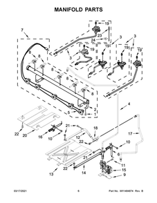 Manifold Parts Diagram and Parts List for WFG550S0HB2  Whirlpool Range