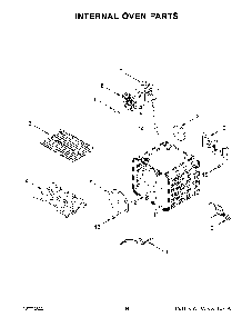 Internal Oven Parts Diagram and Parts List for KFGC500JIB05  KitchenAid Range