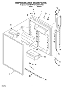 REFRIGERATOR DOOR Diagram and Parts List for KTRP22KKBT00  KitchenAid Refrigerator