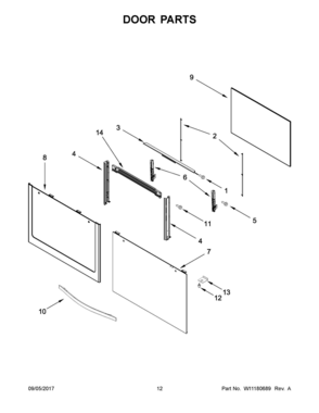 07 - DOOR PARTS Diagram and Parts List for AGR5330BAW3  Whirlpool Range