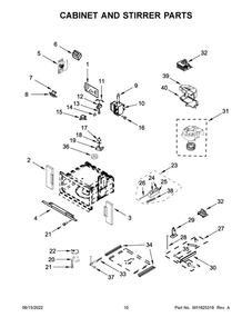 Cabinet And Stirrer Parts 1 Diagram and Parts List for WOC75EC7HS20  Whirlpool Microwave Oven Combo