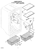 LINER PARTS Diagram and Parts List for EV171NYMQ05  Whirlpool Freezer