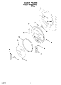 DOOR PARTS, OPTIONAL PARTS (NOT INCLUDED) Diagram and Parts List for 3RAWZ480EMQ3  Whirlpool Dryer
