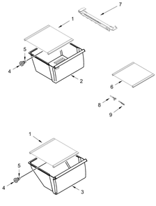 Refrigerator Shelf Parts Diagram and Parts List for WRS315SDHW09  Whirlpool Refrigerator