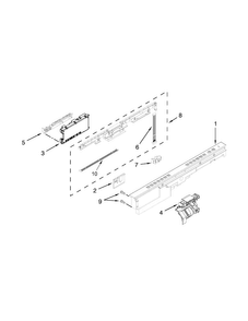 Control Panel And Latch Parts Diagram and Parts List for WDT910SAYH3  Whirlpool Dishwasher