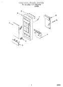 CONTROL PANEL Diagram and Parts List for CMT135SGW0  Whirlpool Microwave