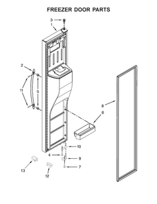 Freezer Door Parts Diagram and Parts List for WRS571CIDM01  Whirlpool Refrigerator