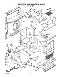 AIR FLOW AND CONTROL Diagram and Parts List for RE183  Whirlpool Air Conditioner