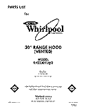 SECTION Diagram and Parts List for RH2330XLW2  Whirlpool Range Hood