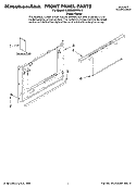 FRONT PANEL PARTS Diagram and Parts List for KUDD03DTPA10  KitchenAid Dishwasher