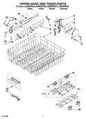 UPPER RACK AND TRACK PARTS Diagram and Parts List for KUDP02FRBL3  KitchenAid Dishwasher