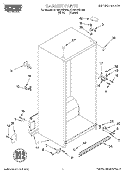 CABINET Diagram and Parts List for RT18HDXDW05  Roper Refrigerator