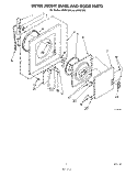 DRYER FRONT PANEL AND DOOR Diagram and Parts List for JWP21000  Whirlpool Washer Dryer Combo