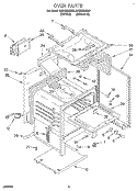 OVEN Diagram and Parts List for SF310PEAW0  Whirlpool Range