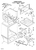 LINER Diagram and Parts List for RT18DKXKQ03  Roper Refrigerator