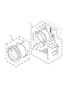 Door Parts Diagram and Parts List for 7MWGD87HEDC1  Whirlpool Dryer