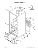 CABINET PARTS Diagram and Parts List for GB2FHDXWS08  Whirlpool Refrigerator
