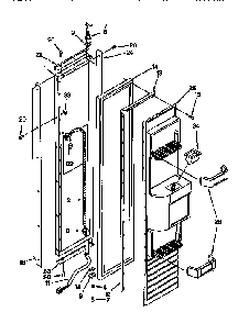 Freezer Door Diagram and Parts List for 106KSSS36QDX05  KitchenAid Refrigerator
