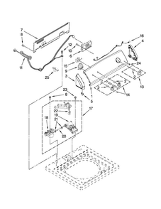 Controls And Water Inlet Parts Diagram and Parts List for 1105072010  Kenmore Washer