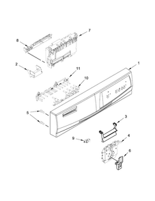 Control Panel And Latch Parts Diagram and Parts List for WDP350PAAB3  Whirlpool Dishwasher