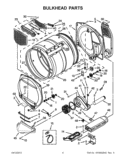 BULKHEAD PARTS Diagram and Parts List for 7MWED5600BW0  Whirlpool Dryer