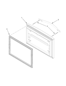 Freezer Door Parts Diagram and Parts List for WRF532SNBB01  Whirlpool Refrigerator