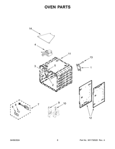 Oven Parts Diagram and Parts List for KFDC506JBK03  KitchenAid Range