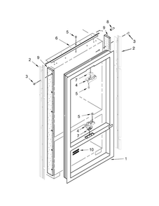 Cabinet Trim Parts Diagram and Parts List for KBFN502EBS00  KitchenAid Refrigerator