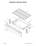 DRAWER & BROILER PARTS Diagram and Parts List for WFC150MLAW0  Whirlpool Range
