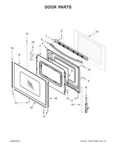 Door Parts Diagram and Parts List for WFE320M0EB0  Whirlpool Range