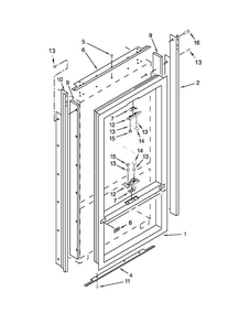 Cabinet Trim Parts Diagram and Parts List for KBFC42FTS08  KitchenAid Refrigerator