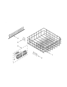 Lower Rack Parts Diagram and Parts List for KDFE104DWH2  KitchenAid Dishwasher
